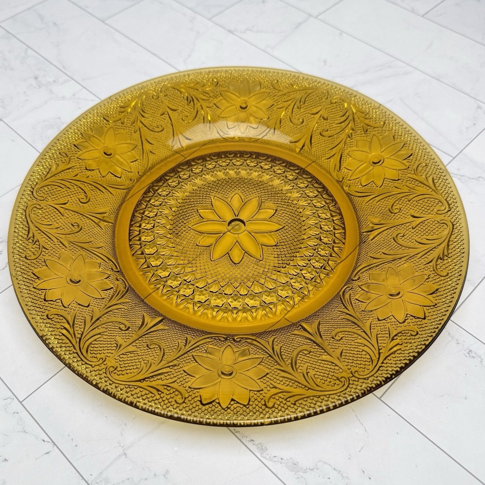 Indiana Glass Amber Tiara 10.5" Dinner Plates - Set of Two